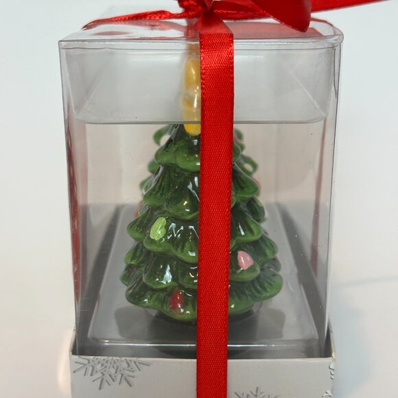 Christmas is Forever Holiday Tree Salt and Pepper Shaker Set NEW with TAGS - Picture 5 of 6